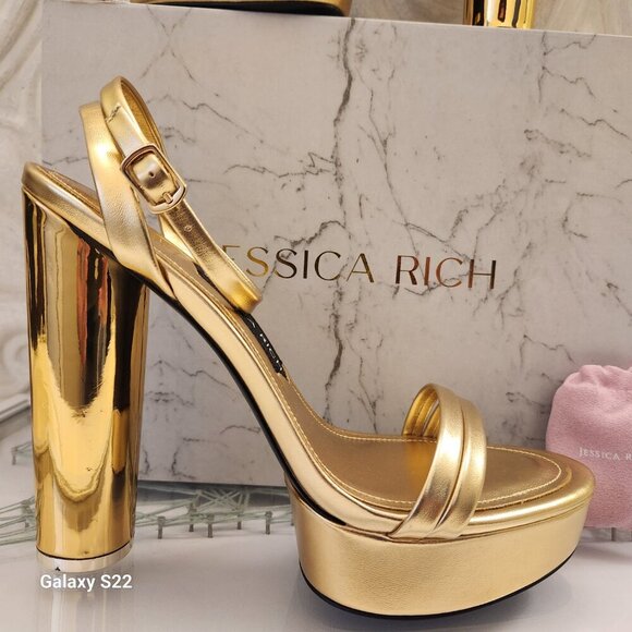 Jessica Rich " Love " Platform Heels. NIB. Gold. Size EU 41/US 11. - Picture 2 of 12